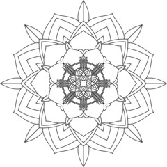Easy Mandala coloring book simple and basic for beginners, seniors and children. Set of Mehndi flower pattern for Henna drawing and tattoo. Decoration in ethnic oriental, Indian style.