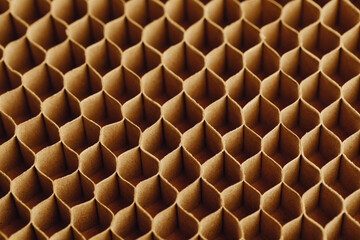 honeycomb cells of cardboard stiffening rib background