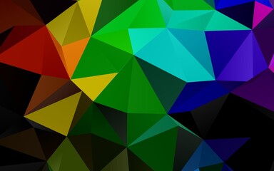 Dark Multicolor, Rainbow vector polygonal template.
