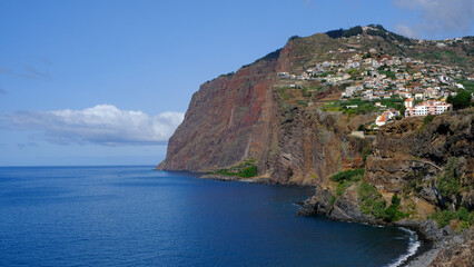 Fototapeta na wymiar Cabo Girao and cliffs, Camara De Lobos, Madeira, Portugal