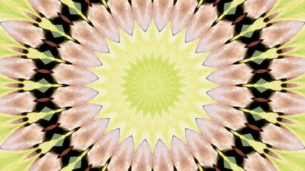 Abstract kaleidoscope background. Beautiful multicolor kaleidoscope texture. Unique kaleidoscope design.
