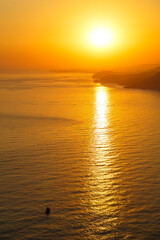 Beautiful sunset ocean horizon landscape. sunset horizon sea view. Sea sunset view