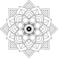 Easy Mandala coloring book simple and basic for beginners, seniors and children. Set of Mehndi flower pattern for Henna drawing and tattoo. Decoration in ethnic oriental, Indian style.