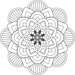 Easy Mandala coloring book simple and basic for beginners, seniors and children. Set of Mehndi flower pattern for Henna drawing and tattoo. Decoration in ethnic oriental, Indian style.