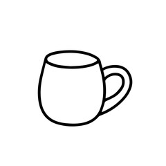 Mug isolated on a white background. Doodle