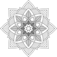 Easy Mandala coloring book simple and basic for beginners, seniors and children. Set of Mehndi flower pattern for Henna drawing and tattoo. Decoration in ethnic oriental, Indian style.