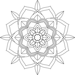 Easy Mandala coloring book simple and basic for beginners, seniors and children. Set of Mehndi flower pattern for Henna drawing and tattoo. Decoration in ethnic oriental, Indian style.