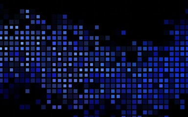 Dark BLUE vector backdrop with rectangles, squares.