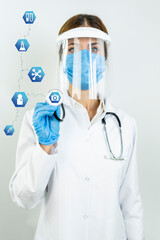 Medical background doctor with stethoscope. doctor holding stethoscope in hand