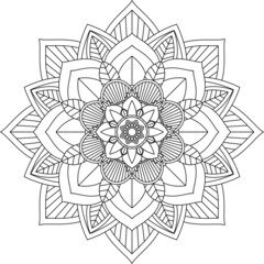 Easy Mandala coloring book simple and basic for beginners, seniors and children. Set of Mehndi flower pattern for Henna drawing and tattoo. Decoration in ethnic oriental, Indian style.