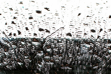 Rain drops on the mirror