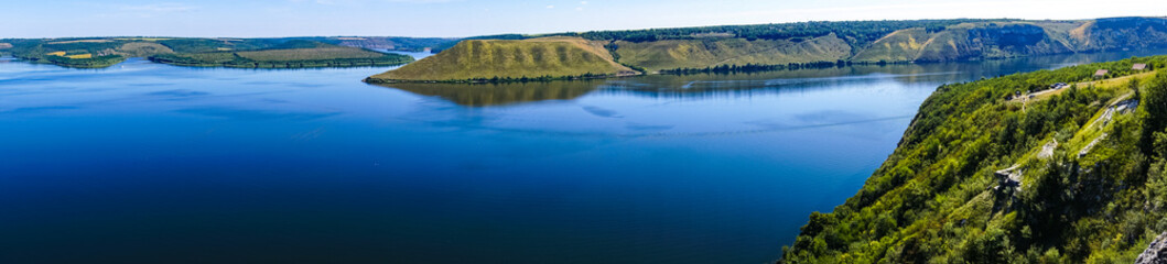 Naklejka premium beautiful panorama landscape view of the mountains and the Dniester river Bakota