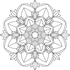 Easy Mandala coloring book simple and basic for beginners, seniors and children. Set of Mehndi flower pattern for Henna drawing and tattoo. Decoration in ethnic oriental, Indian style.