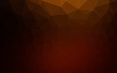 Fototapeta premium Dark Orange vector blurry triangle pattern.