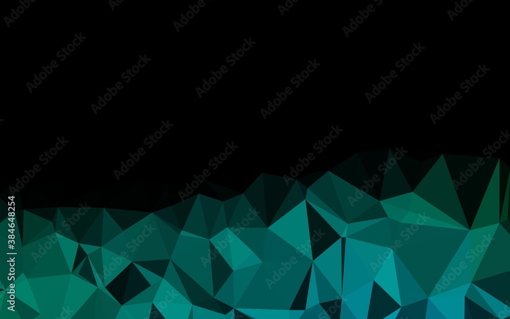 Wall mural dark blue, green vector polygonal background.