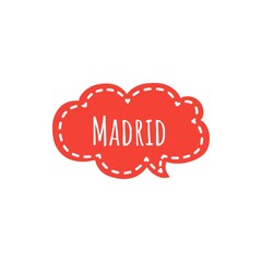 Madrid word illustration sign