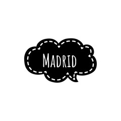 ''Madrid'' word illustration sign