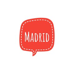 ''Madrid'' word illustration sign