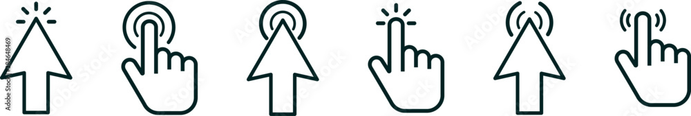 Poster pointer cursor computer mouse icon icon. click, cursor or pointer on a isolated background. vector