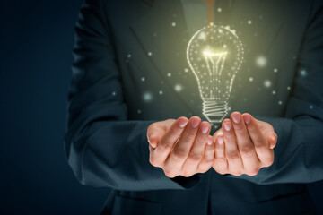 Turn on creativity, idea and intelligence concepts
