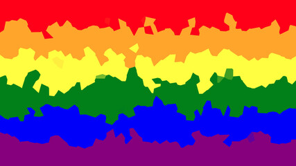 Rainbow gay pride flag background  with a decorative shattered pattern in high resolution.