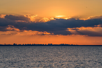 sunset over the sea
