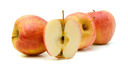 Fresh red apples isolated on white background 