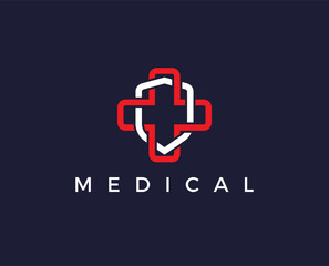 Obraz premium minimal medical security logo template - vector illustration