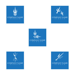 Set Trident Logo icon Template vector