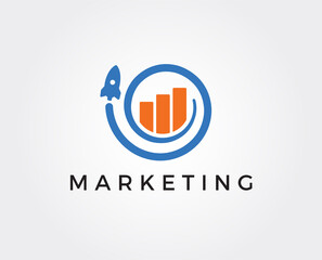 minimal marketing logo template - vector illustration