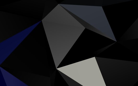 Dark Black vector abstract polygonal layout. © Dmitry