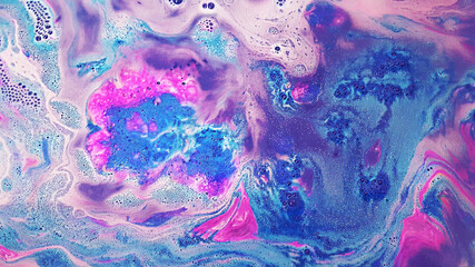 Galaxy Background with bubbles and splashes of pink and smokey purple