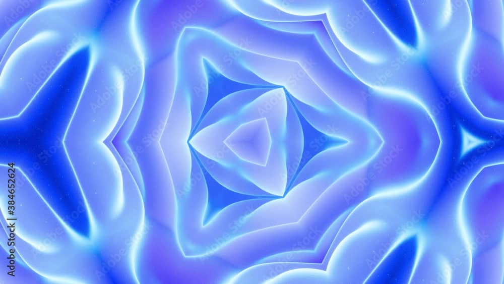 Aufkleber smooth looped animation of 3d abstract soft matte shape like flower or mandala, symmetrical structur