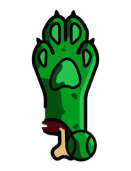 ilustración vectorial perro zombie