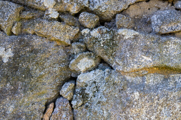 a old stone wall close up