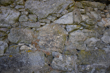 a old stone wall close up