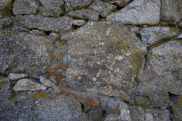 a old stone wall close up