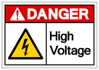 Danger High Voltage Symbol Sign, Vector Illustration, Isolate On White Background Label. EPS10