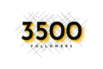 3500 followers design illustration