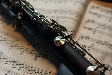 details of a piece of a clarinet