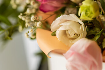 floral pattern. flower romance greeting card. soft focus