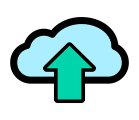 Cloud upload icon. Storage symbol. Vector illustration isolated on white background.