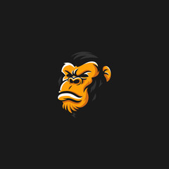 Head of monkey for sport symbol with variant color