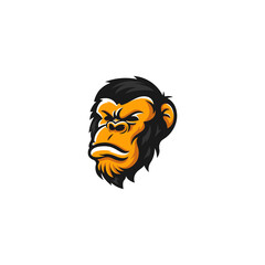 Head of monkey for sport symbol with variant color