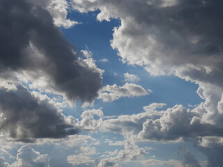 blue sky with white clouds in summer