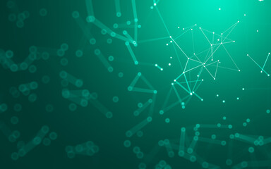 Abstract background. Molecules technology with polygonal shapes, connecting dots and lines. Connection structure. Big data visualization.