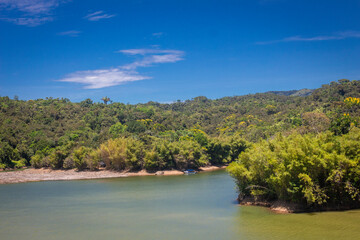 Obraz premium Landscape of the reservoir of Peñol and Guatapé located in Antioquia (Colombia)