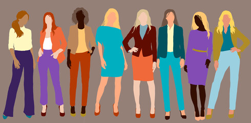 gray background girl, office, company,