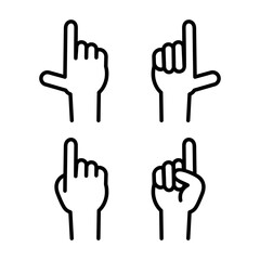 Hand sign. Forefinger pointing up.