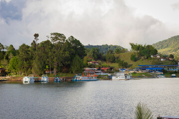 Landscape of the Guatape dam in Antioquia - Colombia